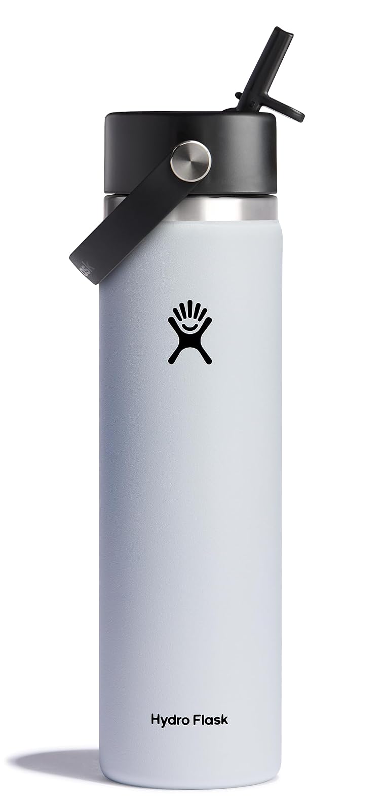 Hydro Flask Botella con Tapa de Popote Flexible, Acero Inoxidable - 24 onzas - Blanco