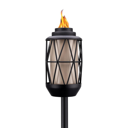TIKI BiteFighter - Linterna de Metal de Alambre de 64 Pulgadas, Repelente de Mosquitos para Exteriores, iluminación Decorativa para Patio, césped, Patio Trasero y jardín, Bronce Moderno y Negro,