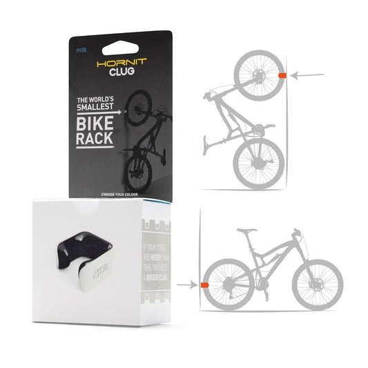Soporte de Pared Hornit para Bicicleta de MTB | Compatible con Llantas de 58 a 69 mm | Montaje Vertical | Blanco/Negro