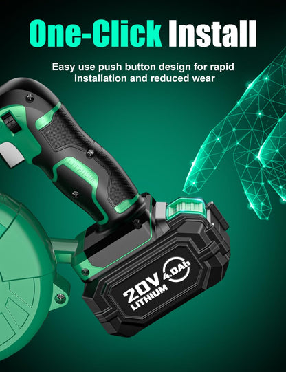 KIMO - Paquete de 2 baterías de 20 V 4000 mAh para taladro KIMO de 20 V, soplador de hojas, amoladora angular, sierra alternativa, herramienta oscilante, clavadora Brad - tecnología de protección de