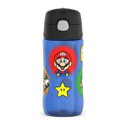 THERMOS FUNTAINER Botella de hidratación de plástico de 16 onzas con boquilla, Mario