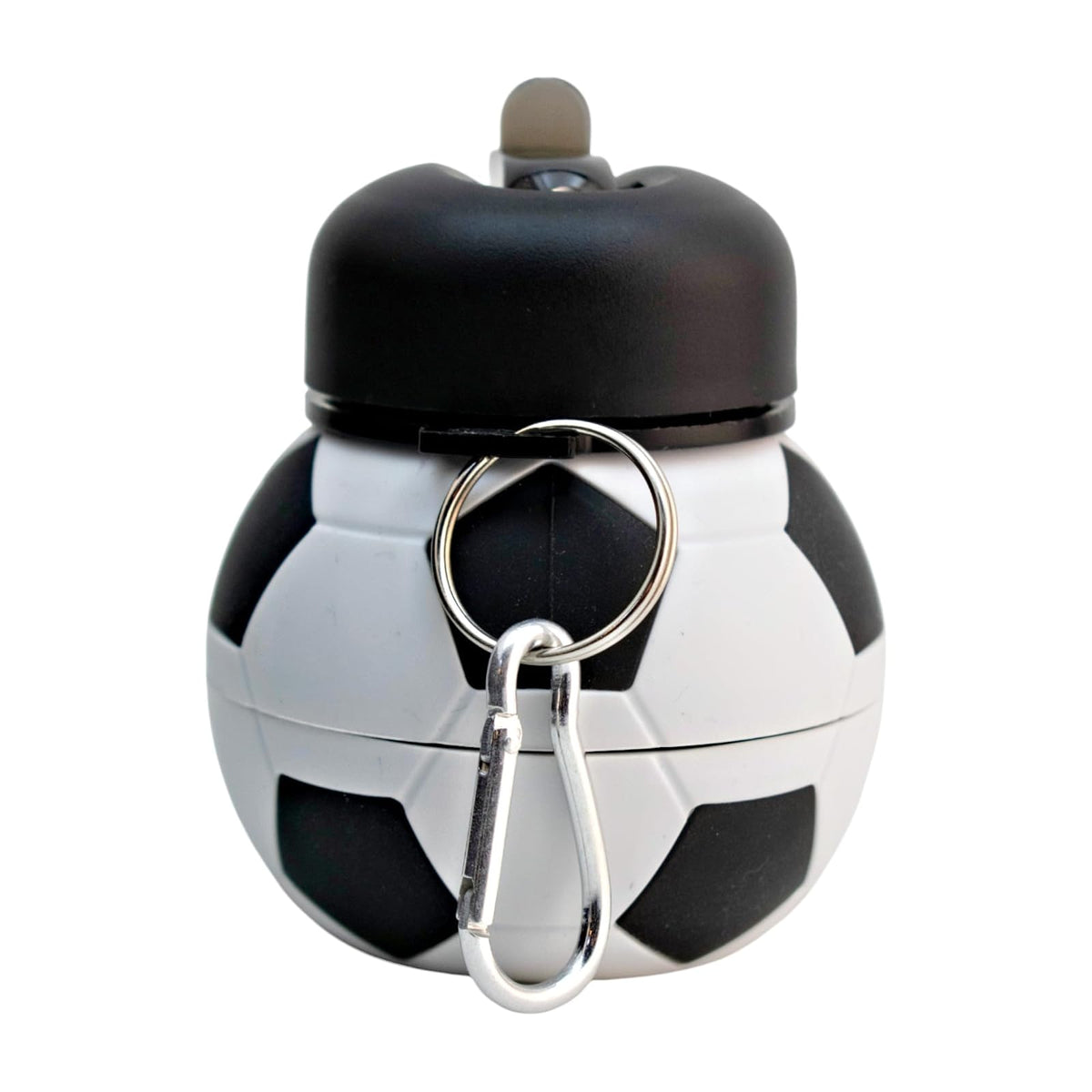 Top Choice - Botella de Agua Plegable en Forma de Pelota de soccer, 550 ml, Botella Deportiva de Silicón Libre de BPA, Reutilizable y Expandible para Niños, Escolar y Deportes
