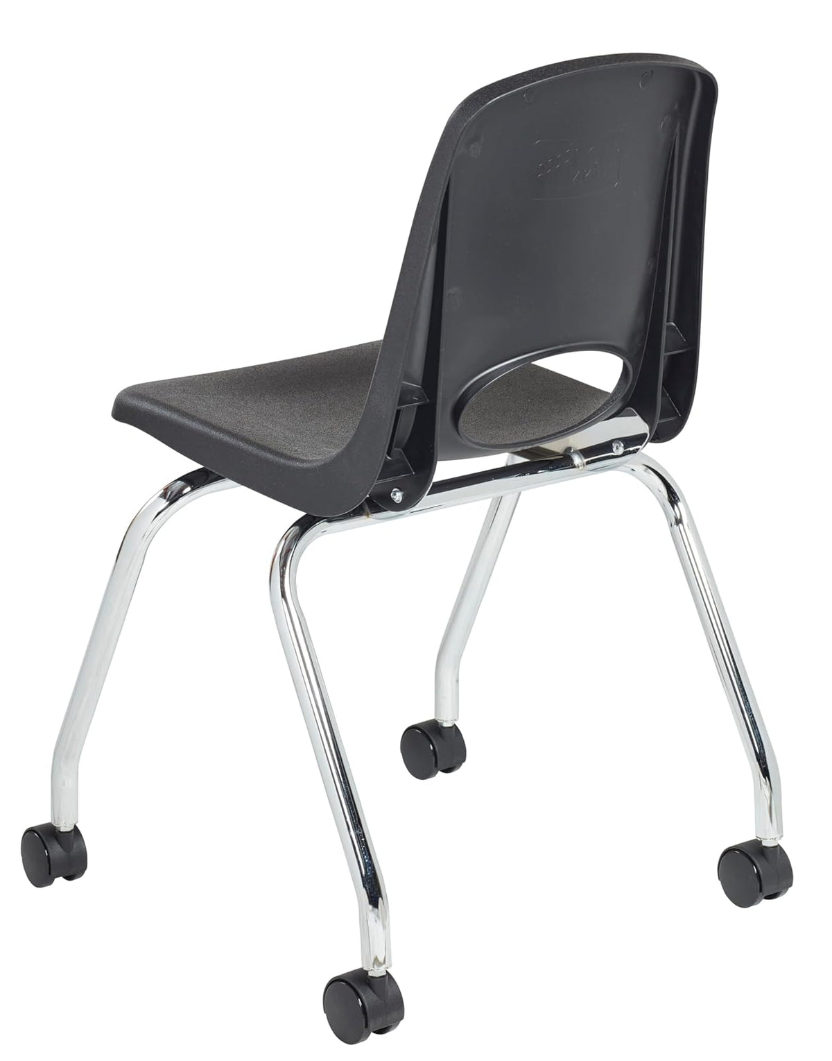 Factory Direct Partners - 10372-BK -10372 - Silla escolar móvil de 18 pulgadas con ruedas para niños, adolescentes y adultos; asiento ergonómico para aprendizaje en casa, aula u oficina, color negro (paquete de 2)