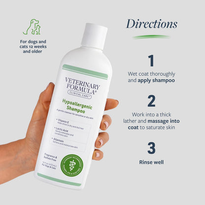 Synergylabs Veterinary Formula Clinical Care Hypoallergenic Shampoo for Dogs and Cats; 16 fl. oz.