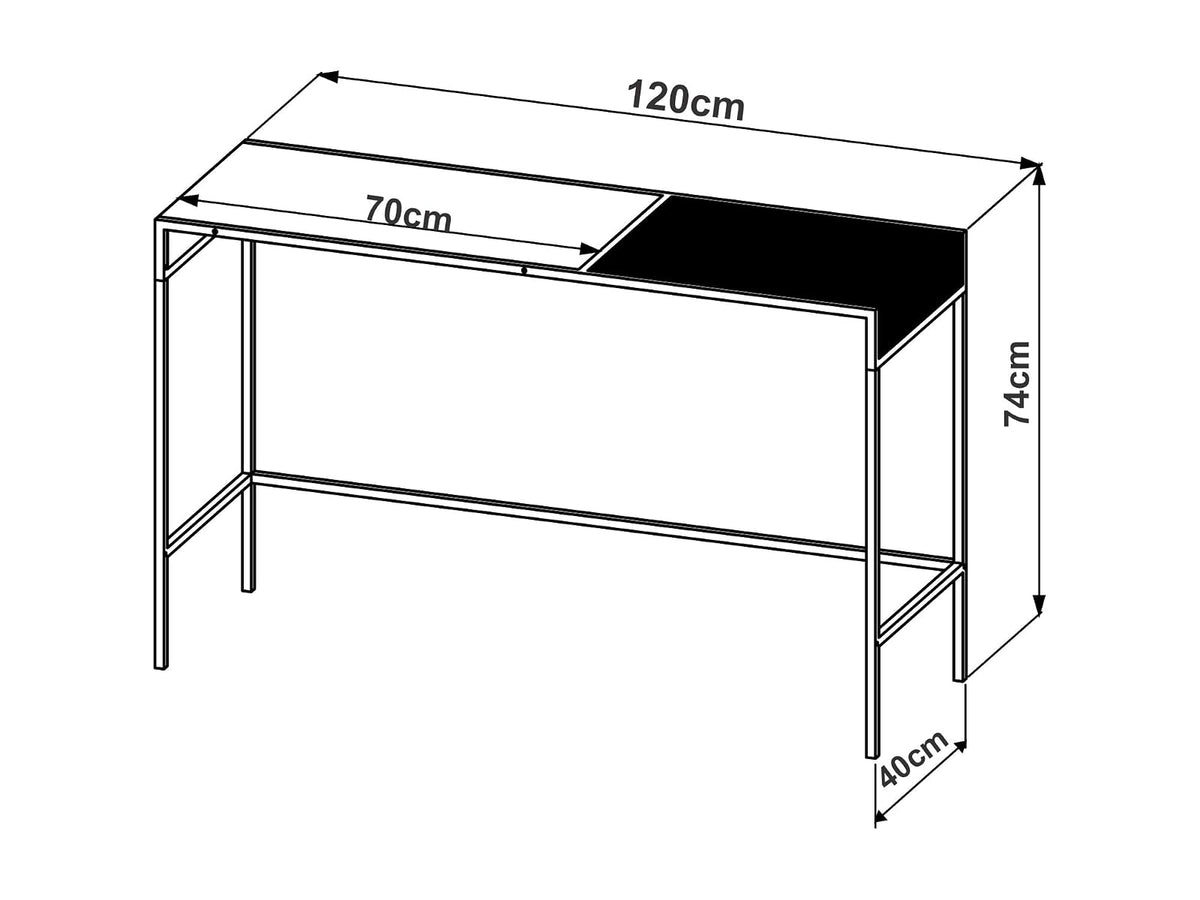 TUGOW Alterego Consola Bezen Color Blanco y Madera con Estructura Metálica de Acero y MDP