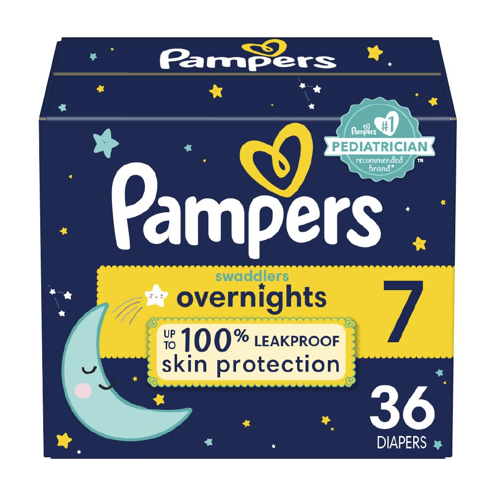 PAMPERS ZZZ Pañales Unisex Desechables Noche Etapa 7, 36 Uds, Bebé +19 Kg