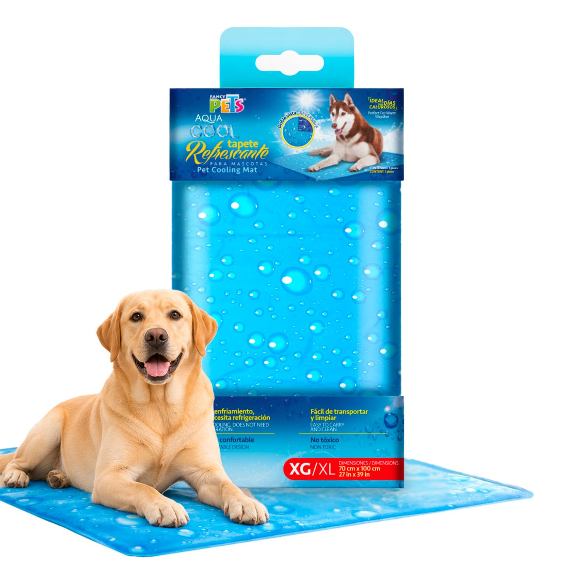 Fancy Pets Tapete Refrescante para Perros XGDE Aqua Cool | Autoenfriante, Portátil y No Tóxico | Uso Interior y Exterior