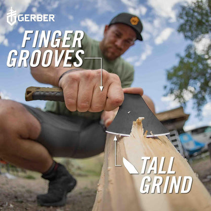 Gerber Pack - Hacha para Acampar | Hoja de acero de espiga completa, funda de nailon montable, hacha de supervivencia compacta, hacha de bushcraft