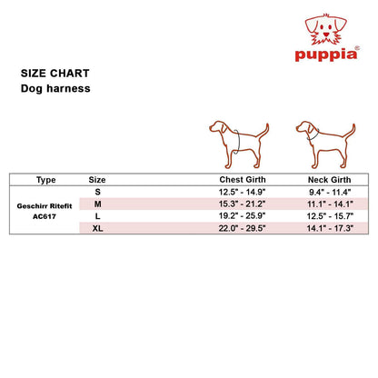 Puppia Auténtico arnés RiteFit con Cuello Ajustable, Rojo, Extra Grande