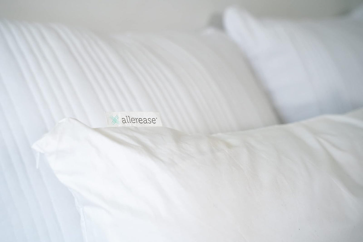 Aller-Ease Protector de Almohada 100% algodón Transpirable para Dormir, tamaño Queen 30 x 20 Pulgadas, Paquete de 4, Color Blanco