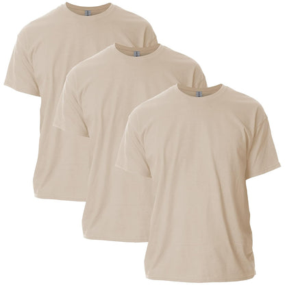 Gildan Playera Ultra Cotton G2000 Multipack para Hombre, Ajuste Clásico - Arena - XXL