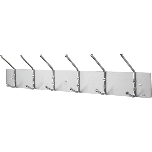 Safco 4162 - Gancho para colgar en pared, 6 ganchos Ganchos para colgar abrigos, bolsos, paraguas y mucho más. Perfecto para pasillos y entradas.