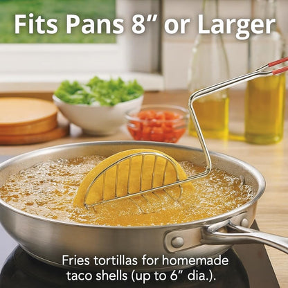 HIC - Pinza de concha de taco, acero, para hacer conchas de taco caseras