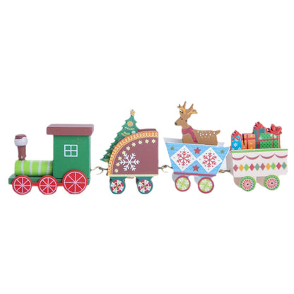 Running Tren Multicolor de 4 Piezas | Decoración de Navidad para Sala, Comedor o Escritorio |Color Verde | 6.5 cm
