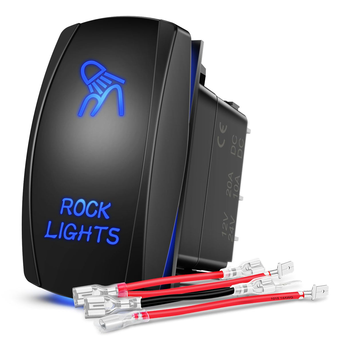 Nilight Interruptor Basculante LED de 5 Pines 20 A/12 V, 10 A/24 V, Azul, 90008B - Azul