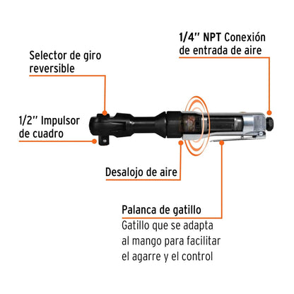 Truper TPN-886H-2, Matraca neumática, 1/2"