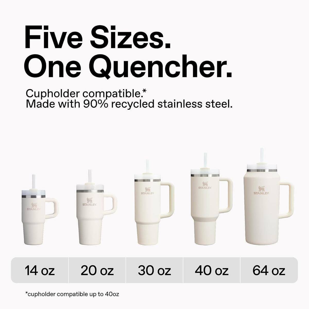 Stanley Quencher H2.0 FlowState - Vaso de acero inoxidable aislado al vacío con tapa y popote para agua, té helado, café, licuados y más, ciruela, 1180 ml.