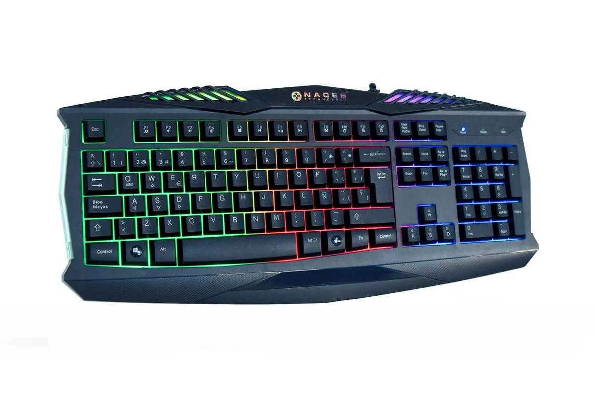 Gaming Naceb Kit Teclado y Mouse Gamer NA-617 RGB con Cable USB, Teclado Retroiluminado y Mouse Iluminado para PC Gaming