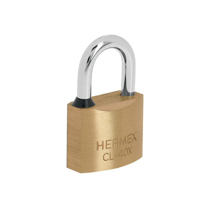 Hermex Candado de Latón con Gancho Corto, Nivel de Seguridad 7 - 40 mm