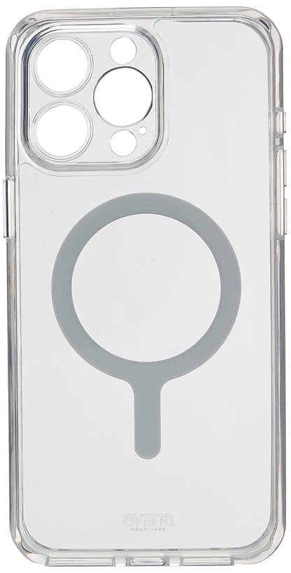 Avana Ice Funda con MagSafe Compatible con iPhone 15 Pro MAX, Resistente a Caídas de 3m, Bisel Elevado, Protección Antimicrobiana - Transparente