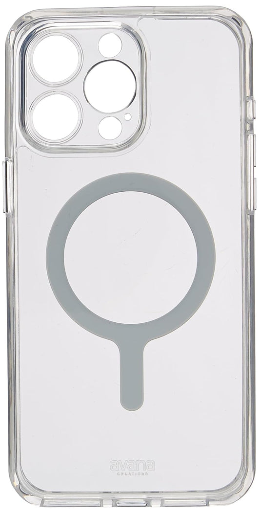 Avana Ice Funda con MagSafe Compatible con iPhone 15 Pro MAX, Resistente a Caídas de 3m, Bisel Elevado, Protección Antimicrobiana - Transparente