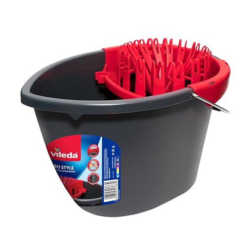 Vileda Cubo Gris Style - Cubeta con Exprimidor Resistente