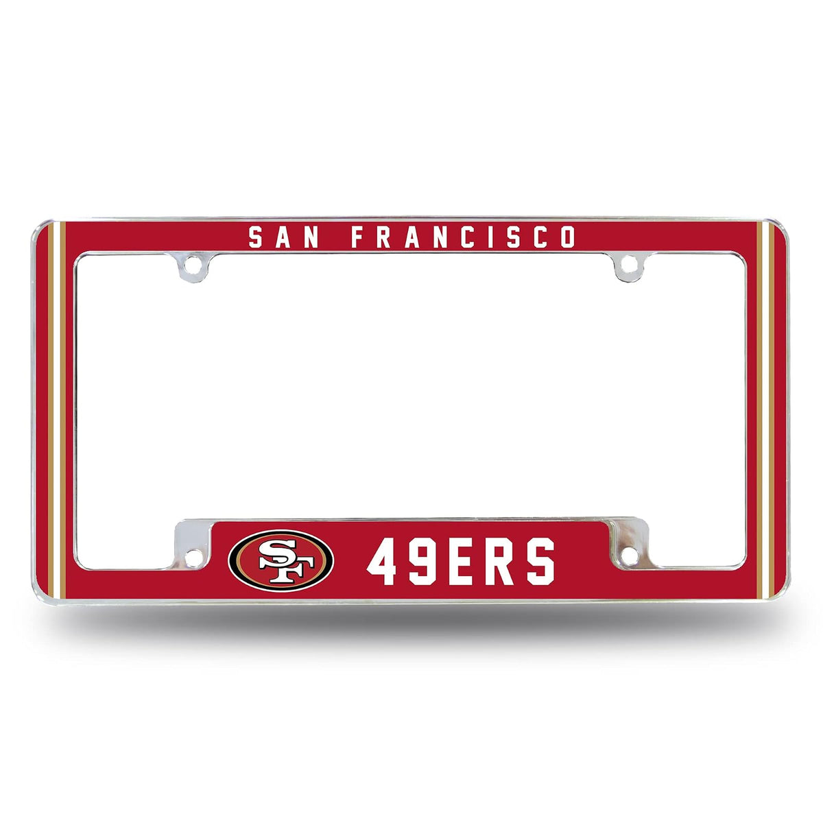 Rico Industries Marco de Placa Cromado con Licencia Oficial NFL - San Francisco 49ers - Clásico