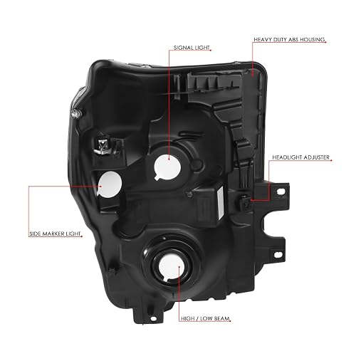 DNA Motoring HL-OH-FSU13-SM-AM Faros Ahumados Ámbar para Ford F-250/F-350/F-450/F-550 Super Duty 11-16