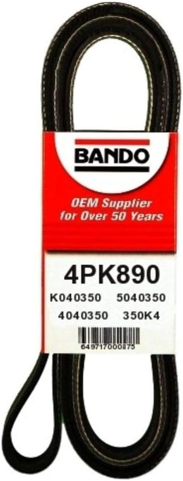 Bando 4PK1210 Cinturón Serpentina de calidad de fábrica, 4PK890 | Sustituye a 4K350 MB938467 25212-23700 25212-23721 ZL01-15-907 11 28 1 470 023 11 28 1 743 193 5040350 K04. 35 5 4K889 - 4PK890