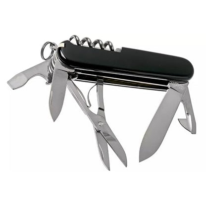 Victorinox Navaja Huntsman Negro, Con Funda Y Cordón