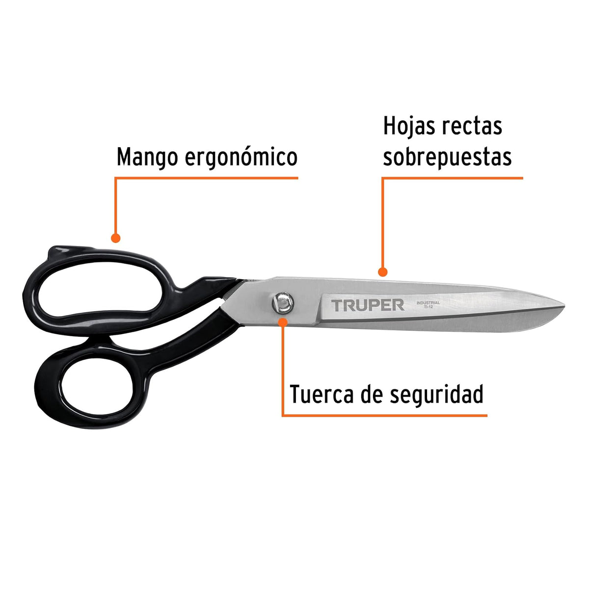 Truper TI-12, Tijera para sastre industrial 12", acero