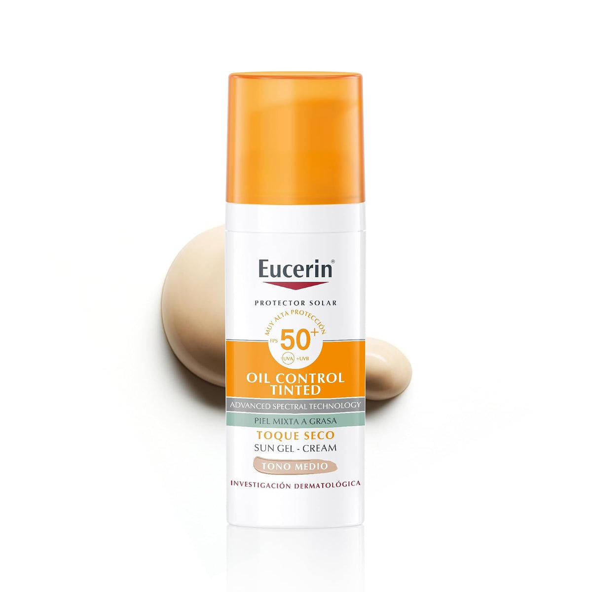Eucerin Sun Oil Control Protector Solar Facial FPS 50+ 50 ml - Tono Medio - Sun Oil Control