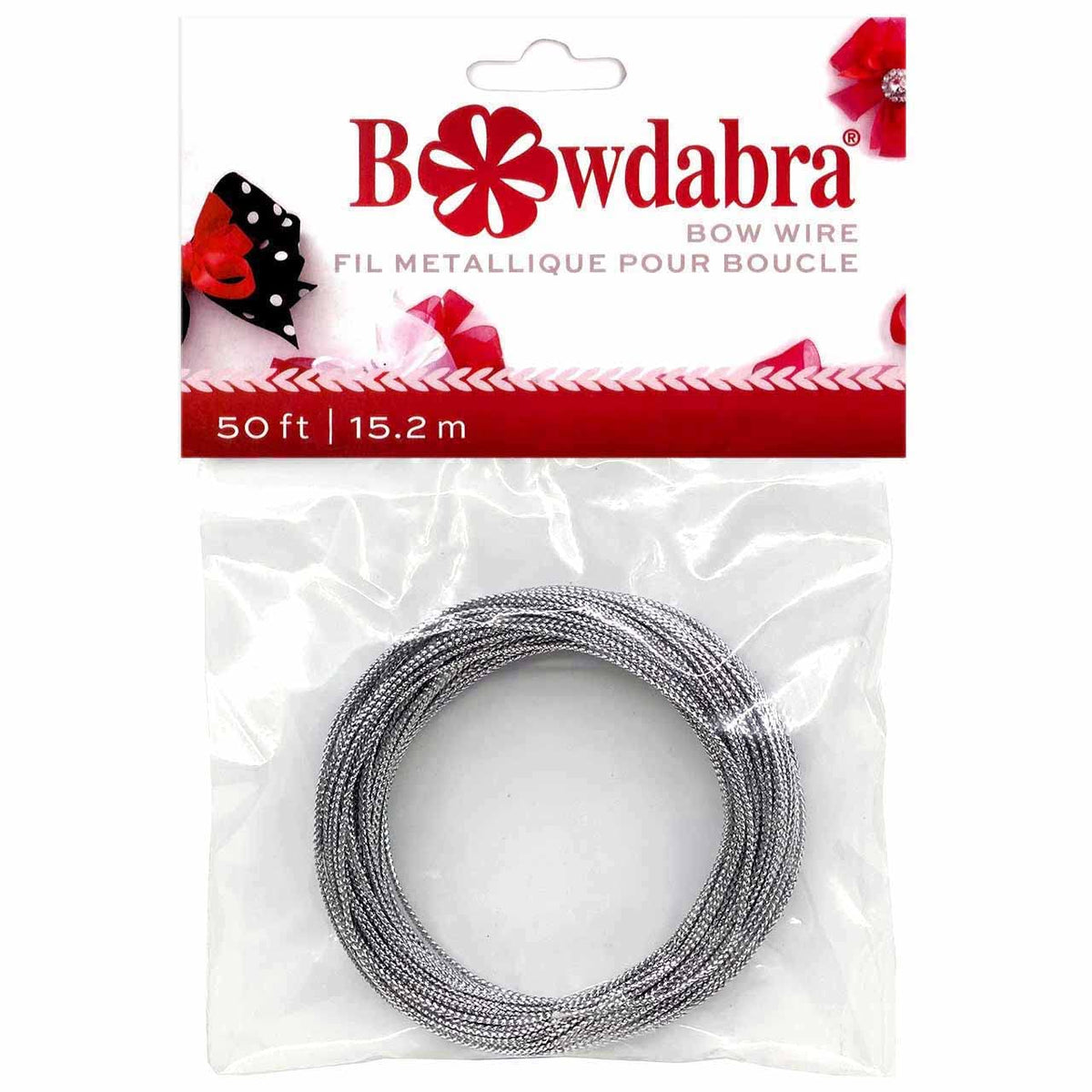 Morex Ribbon Bowdabra Wire Silver 4-PK Cinta de 200 pies, 200 pies, plata, BOW3040-4p-631