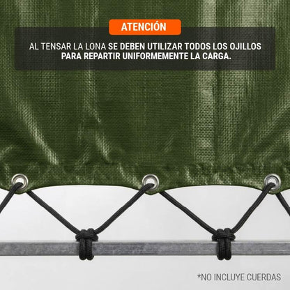 Truper Expert LT-56X, Lona uso rudo, verde olivo, 5 X 6 m, Paquete con 1 pieza