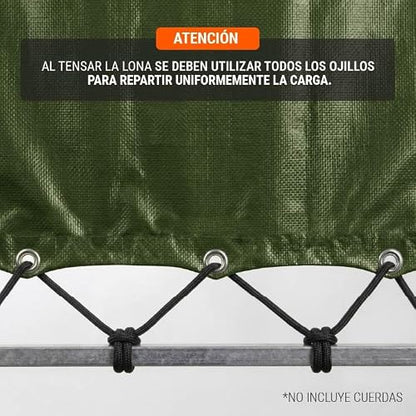 Truper Expert LT-34X, Lona Uso rudo, Verde Olivo, 3 x 4 m, Paquete con 1 Pieza