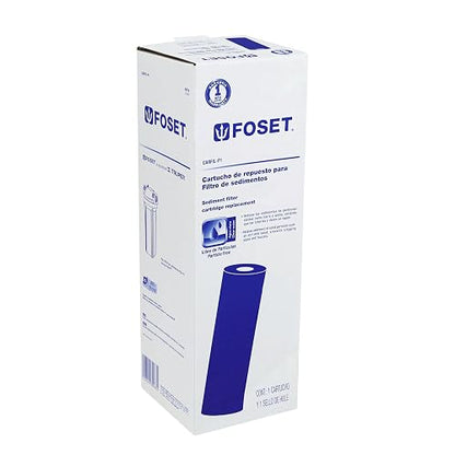 Foset FILA-P1, Filtro para agua, paso 1, Elimina el 99.99% de las partículas sólidas + CARFIL-P1, Cartucho repuesto, filtro agua, paso 1