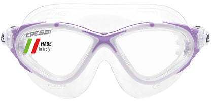 Cressi Adult Swim Goggles with Long Lasting Anti-Fog Technology, Planet: Made in Italy - Clear lens - Clear - PinkLilac