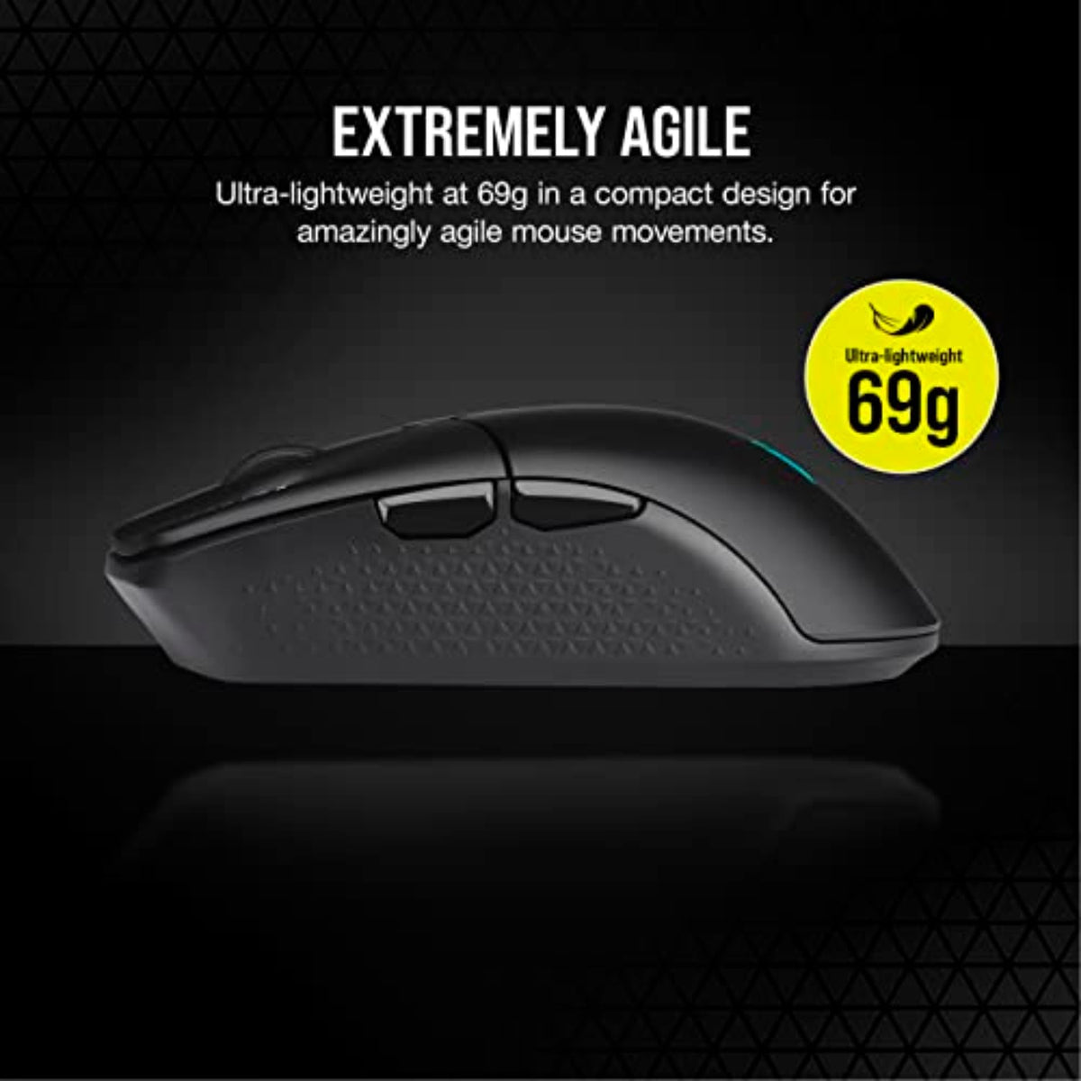 Corsair KATAR Elite Wireless Ratón Ultraligero para Juegos FPS - 26,000 dpi - Forma Simétrica Compacta - hasta 110 Horas de Batería - Compatible con iCUE - PC, PS5, PS4, Xbox - Negro