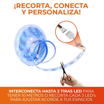 Tecnolite Connect - Tira LED, Iluminación Interiores y Exteriores, Conexión Wifi Indoor Smart Strip, 5M, Compatible con Alexa y App para Celular, 15 Watts, Luz RGB + Blanca Dinámica