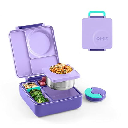 OmieBox Bento - Fiambrera con termos aislados para niños, Púrpura, ciruela, Purple Plum, 1
