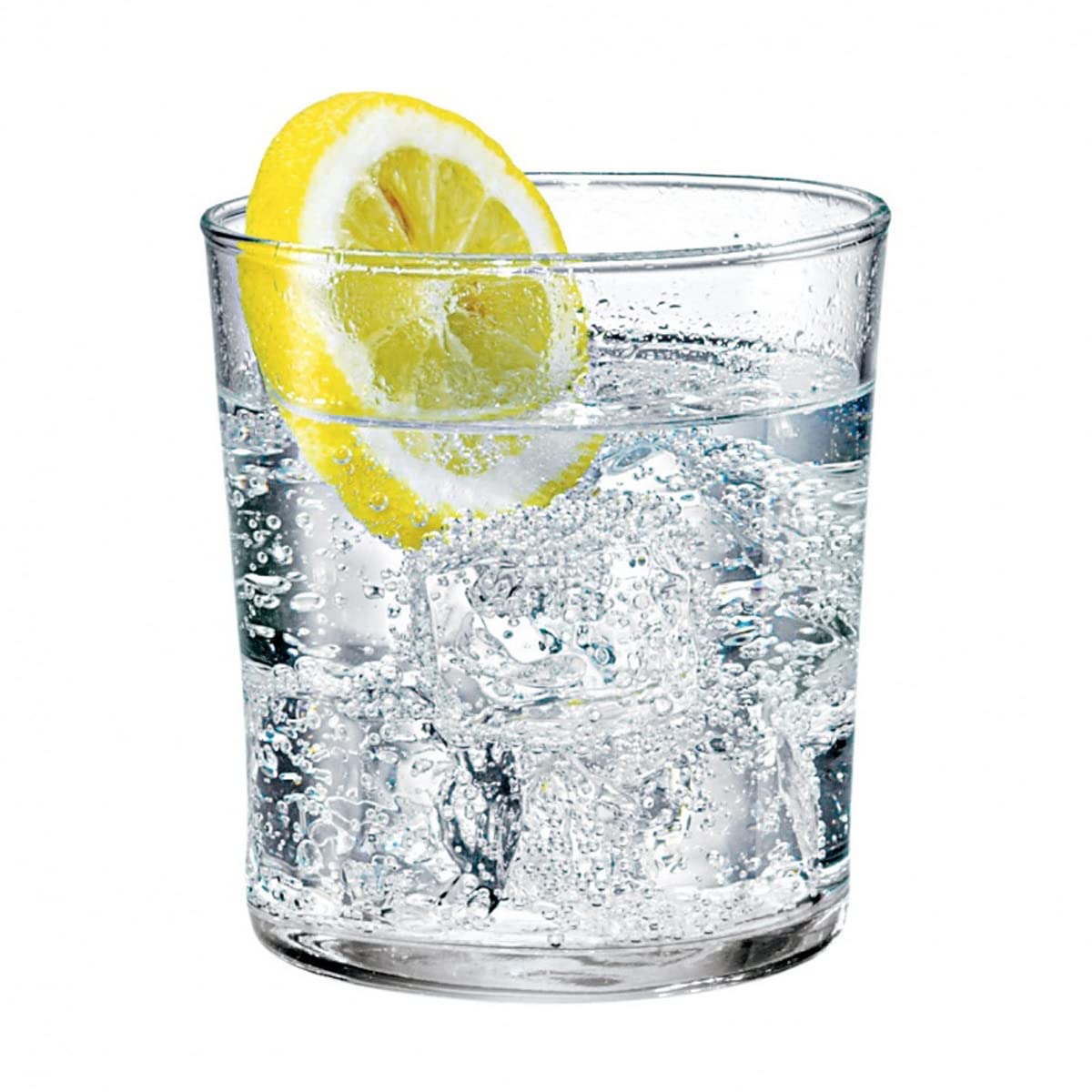 Trilogy | Juego de 6 Vasos Old Fashioned de Vidrio Italiano Duradero, Silueta Moderna, Vasos para Agua, Cocteles, Licores o Bebidas en las Rocas, Colección Ravello, Transparente, 370 mililitros