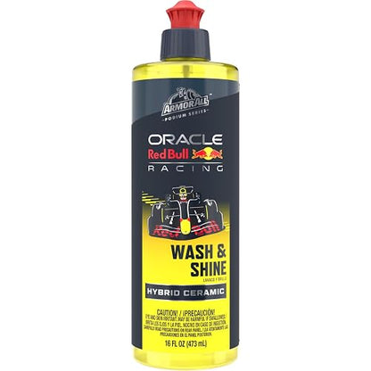 Armor All Podium Series – Shampoo con Cerámica Híbrida, con Fórmula de SiO₂ y Cera Sintética – Aroma Tropical, Lavado 2 en 1 que Limpia, Protege y Realza el Brillo en el Detallado Automotriz – 473 ml
