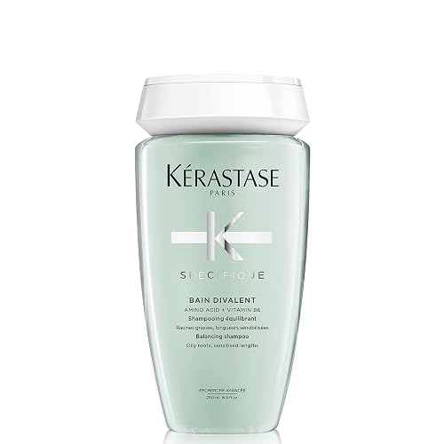 Kérastase Spécifique Bain Divalent Shampoo Antioleosidad, 250 ml | Para cabello graso, formulado con aminoácidos, vitamina B6 y mentol, reduce olores, nutre desde la raíz