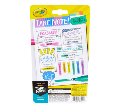 CRAYOLA Take Note 6 resaltadores de texto lavables