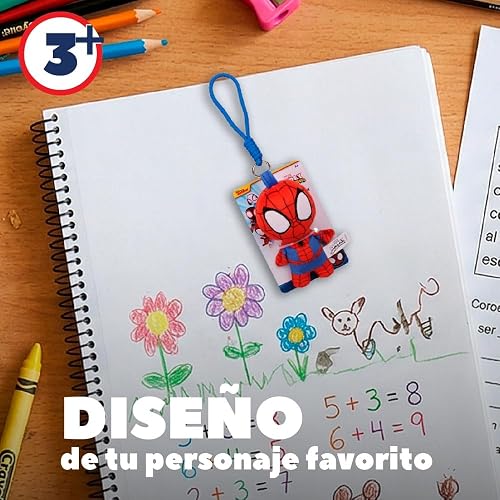 Ruz Llavero Peluche Spiderman 10 cm Suave con Aro Metálico | Accesorio para Mochila Bolsa o Llaves | Diseño Decorativo Ligero y Resistente | Ideal para Uso Diario o Regalo Multicolor