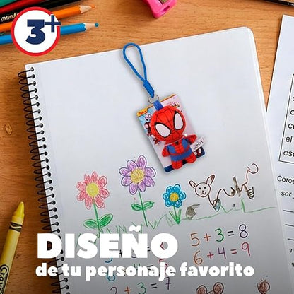 Ruz Llavero Peluche Spiderman 10 cm Suave con Aro Metálico | Accesorio para Mochila Bolsa o Llaves | Diseño Decorativo Ligero y Resistente | Ideal para Uso Diario o Regalo Multicolor