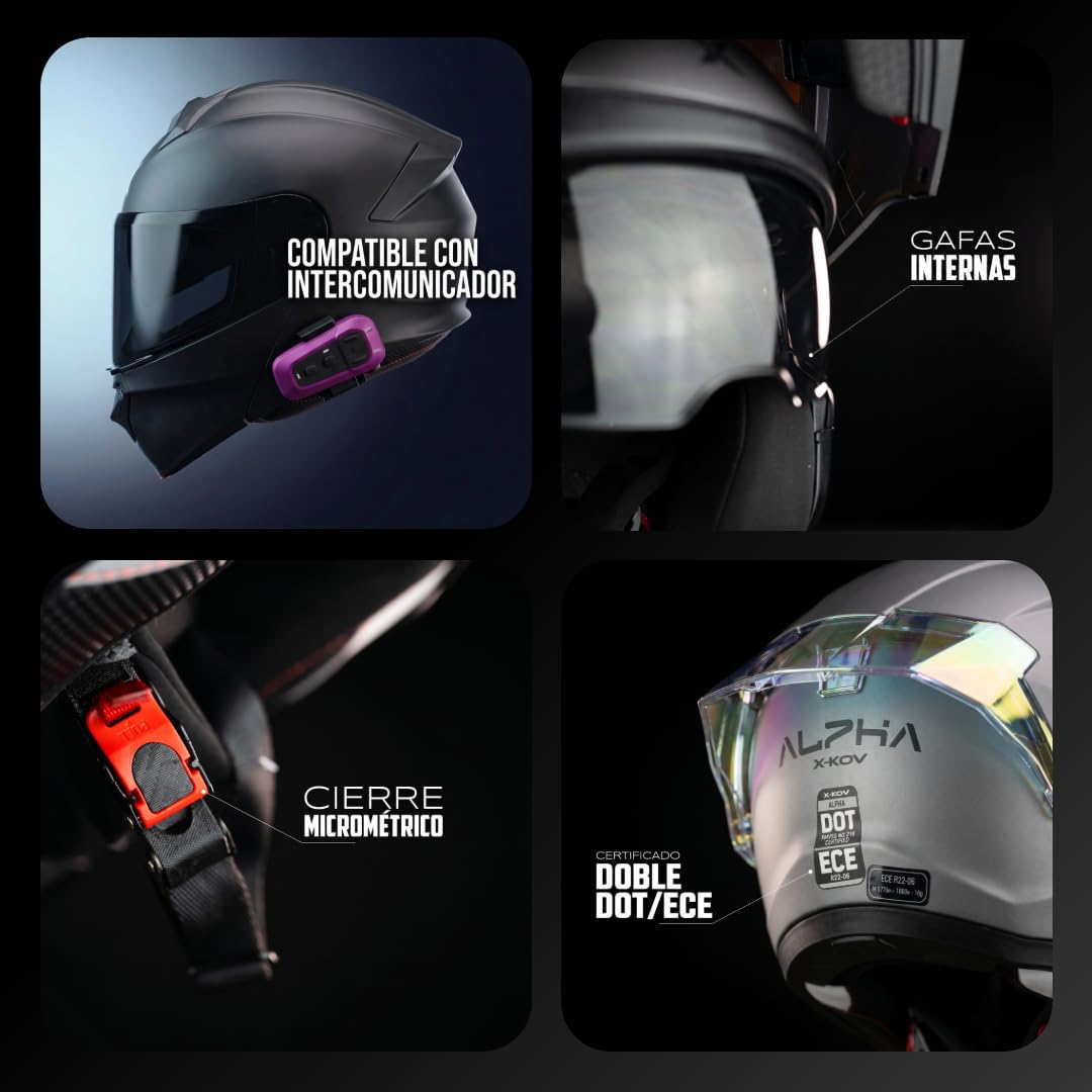 X-KOV Casco Alpha Gris Mate L