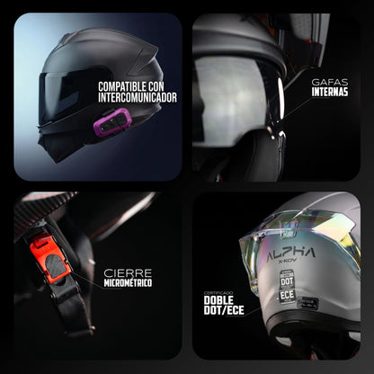 X-KOV Casco Alpha Gris Mate L