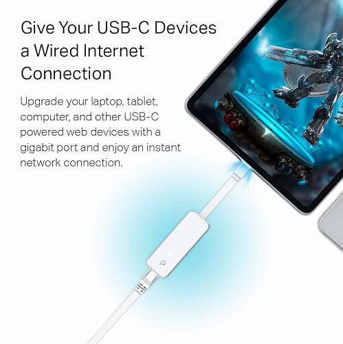 TP-Link UE300C, Adaptador de Red USB Type-C a Ethernet RJ45 LAN Gigabit,1000Mbps, Compatible con Windows 11/10/8.1/8, macOS, iPadOS, Chrome OS y Linux OS