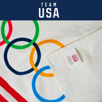 Franco Collectibles Team USA Paris Olympics - Toalla de baño de algodón súper Suave, 60 x 30 Pulgadas, (Producto con Licencia Oficial)